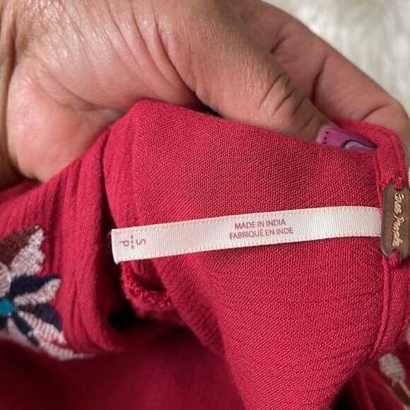 FREE PEOPLE EMBROIDERY  MINI DRESS BOHEMIAN BOHO HIPPIE SIZE SP - Picture 4 of 13